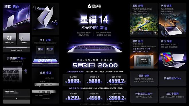 星耀 14极致的轻也仍然有全接口和全功能麻将胡了免费试玩机械革命推出全新轻薄本(图5)
